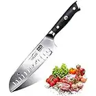 SHAN ZU Kochmesser Küchenmesser, Chefmesser Santoku Deutscher Carbon Edelstahl Scharfe Messerklinge 18cm Ergonomischer Griff Geschenkbox