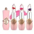 Xiangmall 3 Piezas Labial Flor Cambio de Color Lapiz Labial Transparente Magico Pintalabios Permanente Hidratante Brillo Regalo para Mamá Niña (3 Piezas)