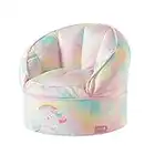 Idea Nuova Unicorn Round Bean Bag Chair for Kids, Ages 3+, Large