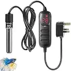 PYPABL Mini Submersible Aquarium Heater, 25W 50W 100W 200W 300W Small Heater for Fish Tank 3-100L with Controller (50W)