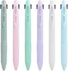 COLNK 4 Colours Retractable Ballpoint Pens 0.5,4 in 1 Multicolor Pens Fine Point,Every-Day Writing Pens with Extra Comfort Grip,Pack of 6