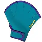 Flow Swimming Resistance Gloves - Webbed Gloves for Water Aerobics, Aquatic Fitness, and Swim Training (Aqua/Purple, Medium)