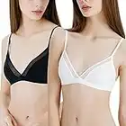 Libella Lot de 2 Soutien-Gorge Classique Fille Soutien-Gorge Soft Minimizer sans Armatures T-Shirt 3731 Noir et Blanc S