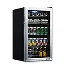 NewAir Beverage Refrigerator And Cooler, Free Standing Glass Door Refrigerator Holds Up To 126 Cans, Cools Down To 37 Degrees Perfect Beverage Organizer For Beer, Wine, Soda, Pop, And Cooler Drinks