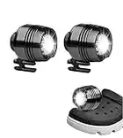 Tadayimes 2 Stück Scheinwerfer Kompatibel für Croc,Headlights for Clogs,Stirnlampe LED für Wasserdicht Leichte Outdoor Schuhe,Wasserdicht,3 Lichtmodi,Ideal für Joggen Camping Lesen Laufen