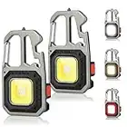 2Pcs Tragbare Mini LED Arbeitsleuchte Schlüsselanhänger Taschenlampe,7 Modi USB COB Tragbare Notlicht Arbeitsleuchte Akku Magnet Mit Schraubendreher, Flaschenöffner Camping Zubehör