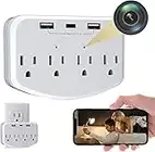 Hidden Camera WiFi Spy Camera Hidden Cameras Wall Charger Nanny Cam with USB Fast Charger Outlet HD 1080P Wireless for Home Security Secret Camera 20W PD Charging Port