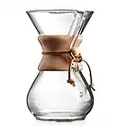 CHEMEX CFCM-6A Classic Series, Pour-Over Glass Coffeemaker, 6-Cup - Exclusive Packaging, Clear