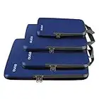 Amazon Brand - Eono Compression Packing Cubes, Luggage Organiser Set, Extensible Suitcase Organiser, Packing Organisers for Suitcases, Packing Cubes for Travel or Home Storage - Navy, 4 Set