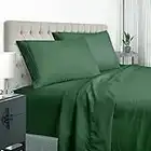 Sheets for Queen Size Bed Set of 4 Piece Dark Green - Extra Soft Luxury Brushed Microfiber Queen Bed Sheets with 21 inch Deep Pocket - Comfortable Bedding Sheets & Pillowcases