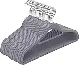 Utopia Home 50 Velvet Coat Hangers - Heavy Duty Velvet Clothes Hangers with a Tie Bar - Premium Non-Slip Hangers for Clothes - 360 Degree Swivel Hook - Sturdy to hold Jacket or Trouser (Grey)