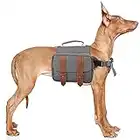 T'CHAQUE Vintage Outdoor Dog Backpack Adjustable Service Hound Dog Saddle Bag with Side Pockets for Carrying Pet Supplies Working Camping Hiking Training Travel Rucksack for Medium Large Dogs