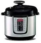 Tefal Fast&Delicious - Multicooker in acciaio inox, 25 programmi di cottura a velocità elevata, tecnologia di pressione sicura, 6 l, 6 persone, CY505E10 [display di controllo in lingua inglese]