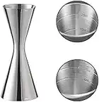 Delgeo Stainless Steel Cocktail Jigger-Spirit Measure, Professional Bartender Beverage Measuring Cup,Single/Double Measures with Built-in Scale Mark:10ml / 20ml / 30ml / 45ml (Silver)