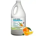 Pure Aloe Vera Drinkable Gel Orange-Tangerine 1.5L - for Heartburn Relief & Acid Reflux - Cold-Processed - from Organic Fresh Leaves - Made in Canada