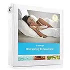 LINENSPA Waterproof Bed Bug Proof Box Spring Encasement Protector - Blocks out Liquids, Bed Bugs, Dust Mites and Allergens - Queen