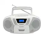 Blaupunkt B 120 WH tragbarer Kinder CD Player mit Bluetooth | Kassettenrekorder Kinder | Hörbuch Funktion | CD-Player mit USB | kleines CD-Radio | Aux In | PLL UKW Radio | Radio mit CD Spieler | Weiß