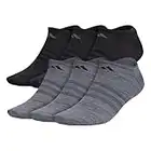 adidas Originals mens Classic Superlite No-Show 6 Pairs SOCK PREPACK, Grey/Onix-grey Space Dye/Black, Large US