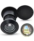 Earl Diamond - Solid Brass Door Viewer Peephole, 220-Degree Security Peephole with Heavy Duty Rotating Privacy Cover for 1-21/32" to 2-1/8" Doors for Home Office Hotel - Modern Black Finish