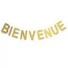 Andgo Glitter Bienvenue Bannière Banderole Garland Bunting Party Décorations Fête Anniversaire de Mariage Décoration de Noël