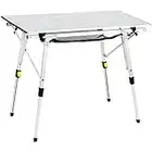 PORTAL Outdoor Folding Portable Picnic Camping Table with Adjustable Height Aluminum Roll Up Table Top Mesh Layer