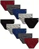 Reebok Men's Underwear - Low Rise Briefs with Contour Pouch (10 Pack), Size Medium, Red/Blue/Greys