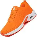 Mishansha Women's Breathable Sneaker Air Cushion Running Shoes Fashion Sport Gym Jogging Tennis Shoes US 5.5-10.5, Orange, 7.5