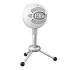 Blue Microphones Snowball Micro USB pour Enregistrement, Streaming, Gaming, Podcast, Micro Gaming, Micro PC et Mac, Micro Condensateur Diagrammes Cardioïde et Omnidirectionnel, Style Rétro - Blanc