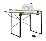 Sew Ready Dart Wood/Metal Multipurpose Machine Table Workstation Desk with Folding Top for Crafts, Sewing, Computers, Laptops, Games, Graphite/Ashwood
