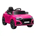 HOMCOM 6V Kids Electric Ride On Car RS Q8 Licensed Toy Car with Remote Control Music Lights USB MP3 Bluetooth for 3-5 Years Old Pink