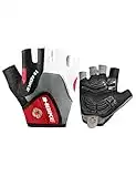 INBIKE Gants Cyclisme Demi-Doigts pour Velo VTT Gant 5mm Gel Rembourrés Anti-Choc Respirant Eté(Rouge,L,Demi-Doigt)