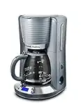 Russell Hobbs Macchina caffè Americano, Timer Programmabile, Mantieni in caldo, Filtro removibile, Spegnimento automatico, 1100 W, 1.25 Litri, 10 tazze, Inspire Grigio 24393-56 [Esclusiva Amazon]