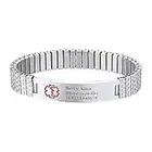 PROSTEEL Bracciale Uomo Personalizzato Emergenza Medica Stella di Vita Informazione Medica Bracciale Medico Personalizzato Bracciale Personalizzato Medico