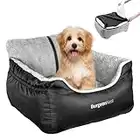 BurgeonNest Dog Car Seat for Small Dogs, Fully Detachable and Washable Puppy Dog Booster Seats, with Storage Pockets and Clip-On Leash Portable Soft Dog Car Travel Carrier Bed