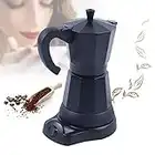 Futchoy 300ml Elektrische Kaffeemaschine Alu Espressokocher Mokka Espresso Kanne mit separatem Boden