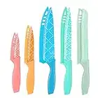 Knife Set, Kitchen Knife Set with Blade Guards, 5 Piece Colorful Knife Set, Stainless Steel Knives Set for Kitchen with Chef Knife, Santoku Knife, Slice Knife, Utility Knife, ​Paring Knife