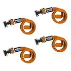 Straps & Buckles - Zinc Coated Alligator Thumb Buckle Cargo Secure Utility Lashing Strap - 1" Wide Heavy Duty Polypropylene Webbing, Also Our Rubberized Slack Keeper (48" THMB - 4PK, Orange)