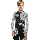 Hardcore Training Kids Rash Guard TA Moko Schwarz Kompressionshemd Lange Ärmel Kinder Fitness Grappling BJJ Grundschicht Sportbekleidung