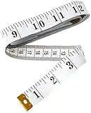 2 Sided Tape Measure | Suitable for Measuring Body | Sewing Tape | Inches & Cms | 150cm | 60 inches | Plus Bonus eBook (White)