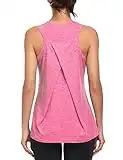 Camisetas sin Mangas de Entrenamiento para Mujer Gimnasio atléticas para Correr Camisetas de Yoga Espalda Cruzada Chaleco Deportivo (M, Rosa)