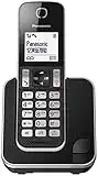 Panasonic 5025232765225 Teléfono fijo inalámbrico(LCD, Identificador de llamadas, Agenda de 120 números, bloqueo de llamada, Modo ECO, Reducción de ruido), Negro