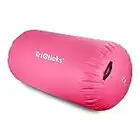 Triclicks Inflatable Air Roller Gymnastics Mats 3 Sizes 100/120 cm Air Roll Air Barrel Gymnastics Mat Tumbling Mat Fitness Exercise Training Roller for Toddler/Adults, Home Use & Gym (120x75cm, Pink)