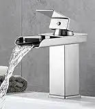 FAOKZE Robinet de lavabo, robinet de lavabo, bec de canard pour salle de bain, lavabo avec beau design, robinet de bain pour eau froide et chaude, chrome