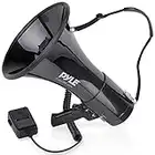 Pyle Megaphone Speaker PA Bullhorn with Built-in Siren 50 Watts & Adjustable Volume Control Ideal for Football, Baseball, Hockey, Cheerleading Fans & Coaches or for Safety Drills - PMP53IN