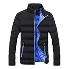 Generic Übergangsjacke Herren Herbst Schwarz Steppjacke Warm Oversized Lange ärmel Jacke Herren Winterjacke Sportlich Wasserdicht Atmungsaktiv Fahrradjacke Daunenjacke Trainingsjacke Outdoorjacke 4XL