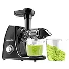 Juicer Machines, AUMATE Slow Juicer Masticating Juicer, Cold Press Juicer with Quiet Motor & Reverse Function for Fresh Healthy Fruits and Vegetables Juice, Easy to Clean with Brush and Recipes, Black