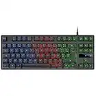 Mars Gaming MK02 Noir, USB 2.0 Clavier Gaming H-Mech, Compact TKL, FRGB Rainbow, Antighosting, Langue Français