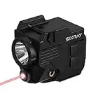 SIXRAY Pistol Light Red Laser Sight Gun Light 420 Lumens LED Picatinny Weaver Rail with Magnetic Charging Quick Release Strobe Function Laser Light Combo for Airsoft Handguns Pistol Rifle