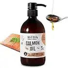 Huile de Saumon norvégien pour Chiens et Chats - 100% Naturelle - Riche en oméga 3, 6 et vitamines pour Le Soin du Pelage - propriétés Anti-inflammatoires - 500 ML - Wolf Belly Salmon Oil