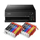 IC-Office Canon Pixma TS6350a Farbtintenstrahl-Multifunktionsgerät TS-6350a All-in-One 3-in-1 (Drucker, Scanner, Kopierer, USB, WLAN, Apple AirPrint) Schwarz + 10er Set XXL Tintenpatronen